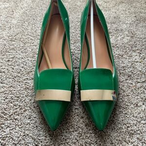 Women's Low Heel Pumps Kitten Heels Pumps Buckle Pointed Toe Slip-on